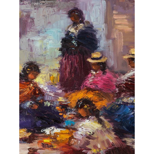 Beige Nelly Binaghi, Seamstresses in Argentina, Oil on Canvas, Framed, Set of 2 For Sale - Image 8 of 14