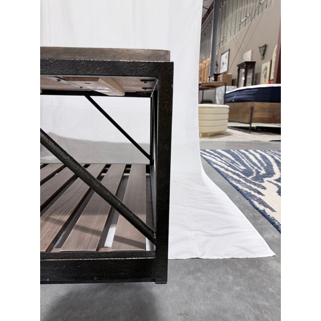 Ethan Allen Beam Industrial Modern Coffee Table For Sale In New York - Image 6 of 8