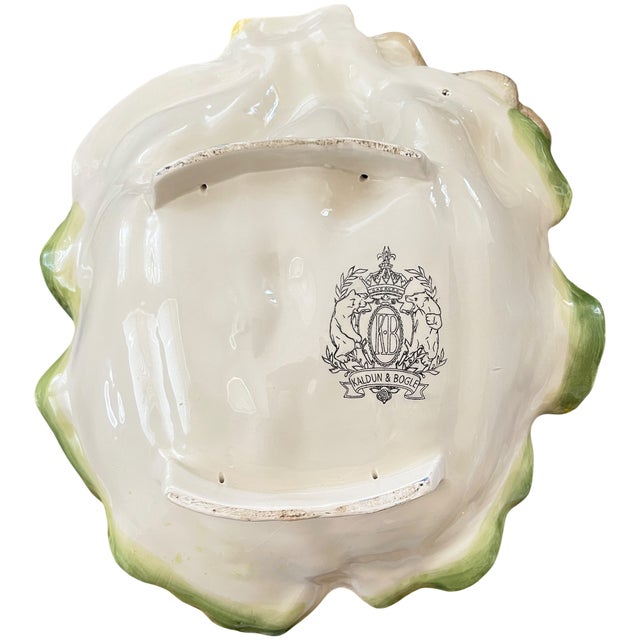 Vintage Kaldun & Bogle Zanzibar Majolica Monkey & Banana Leaf Platter, 10" For Sale - Image 11 of 14