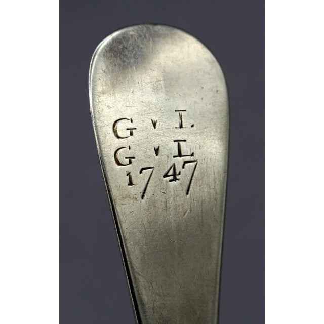 English 1746 English Hanoverian Pattern Sterling Silver Tablespoon For Sale - Image 3 of 4
