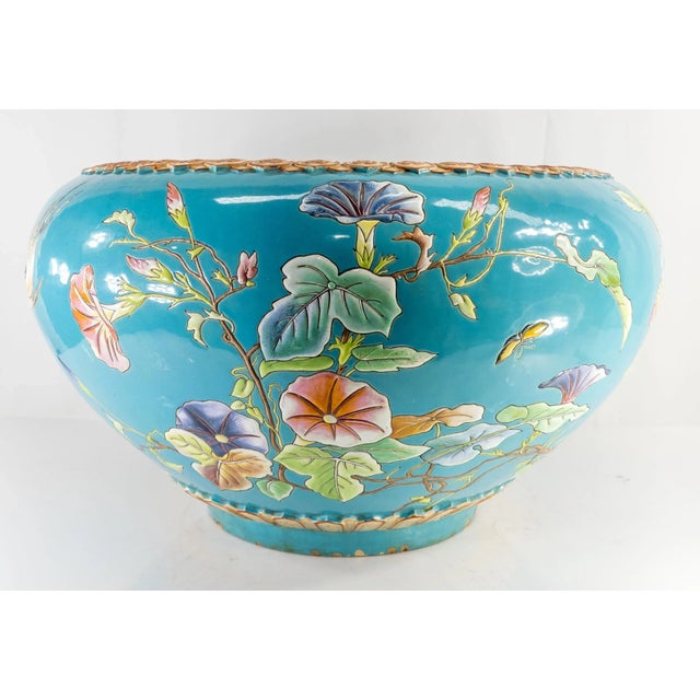 Mid 19th Century French Faience Aesthetic Jardiniere Planter For Sale - Image 5 of 13