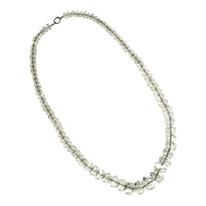 Vintage 1920s Designer Art Deco Rock Crystal & Sterling Necklace