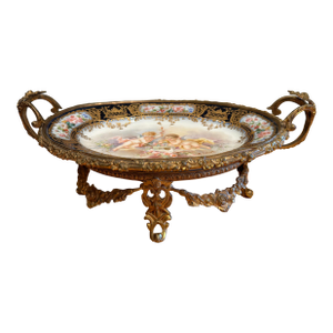 Antique French Sèvres Style Gilt Bronze Mounted Porcelain Centerpiece, Signed A. Collot, C. 1900