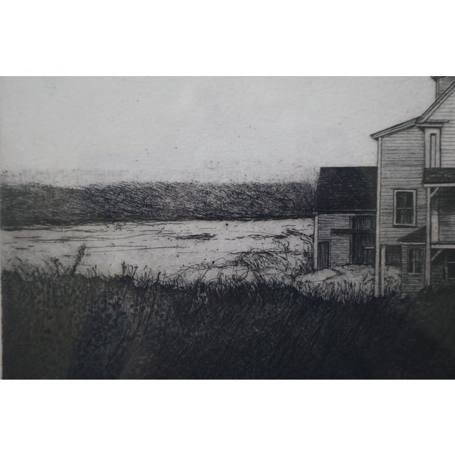 Woody Gruber “Deer Isle Landscape” Signed 1975 Drypoint Etching 49/75 For Sale - Image 14 of 18