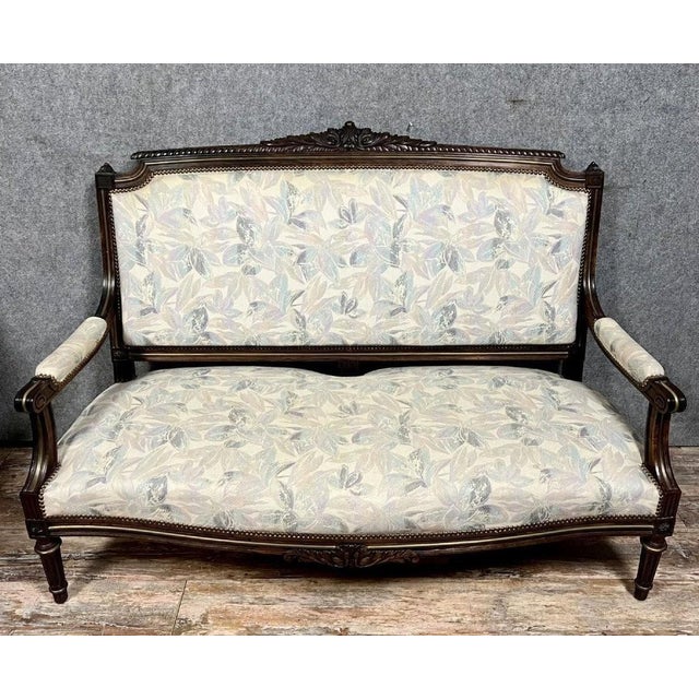 Louis XVI Style Gilded Rosewood Living Room Set, 1850s, Set of 3 For Sale - Image 4 of 7