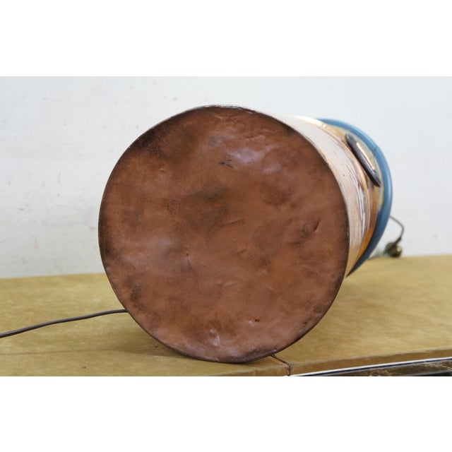 Antique Country Farmhouse Copper Boiler Still Tank Table Lamp 30" For Sale - Image 9 of 13
