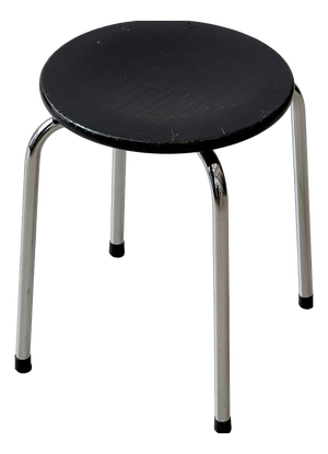 Stool with Chrome Frame and Wooden Seat by Zingg-Lamprecht, 1970s