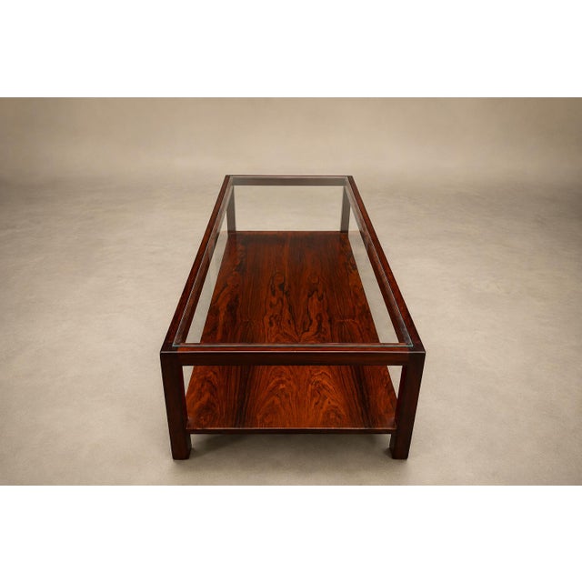 Brazilian Modern Two-Tier Coffee Table in Rosewood and Glass by Celina Decorações, 1960s For Sale - Image 11 of 18