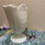 Vintage Fenton Style Milk Glass Fan Vase Daisy and Button White Pedestal Scalloped MCM For Sale In Minneapolis - Image 6 of 8