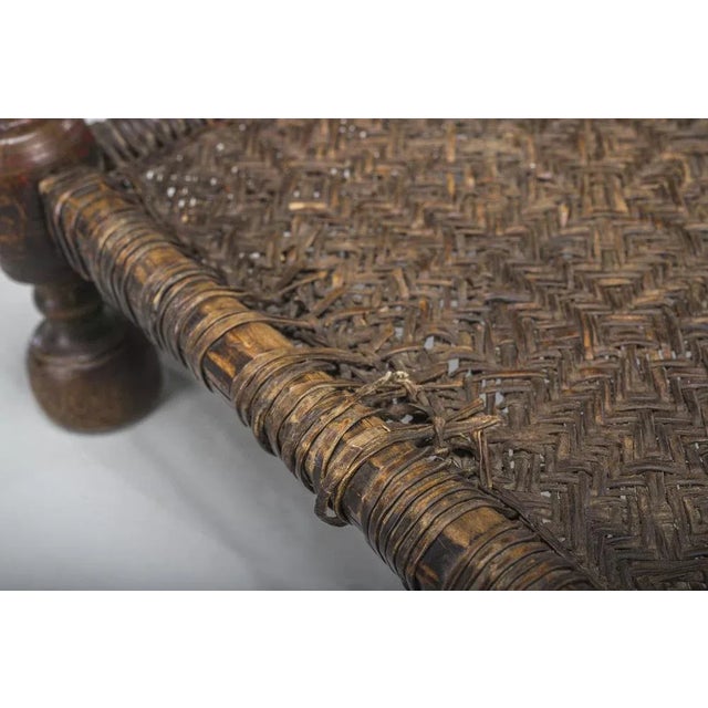 Early 20th Century Handmade Low Cedar Chair, Nuristan, 1890s For Sale - Image 5 of 14