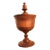 Vintage Turned Wooden Lidded Pedestal Bowl For Sale