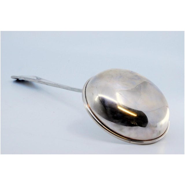 Silver Soup Ladle with Grooves and Monogram Card For Sale - Image 4 of 10