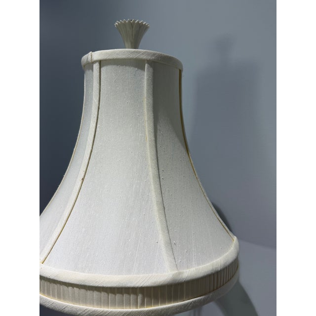 1980s Lenox for Quoizel Ivory Porcelain & Satin Brass Neoclassical Table Lamp, 38.5"h ✨ For Sale - Image 10 of 10