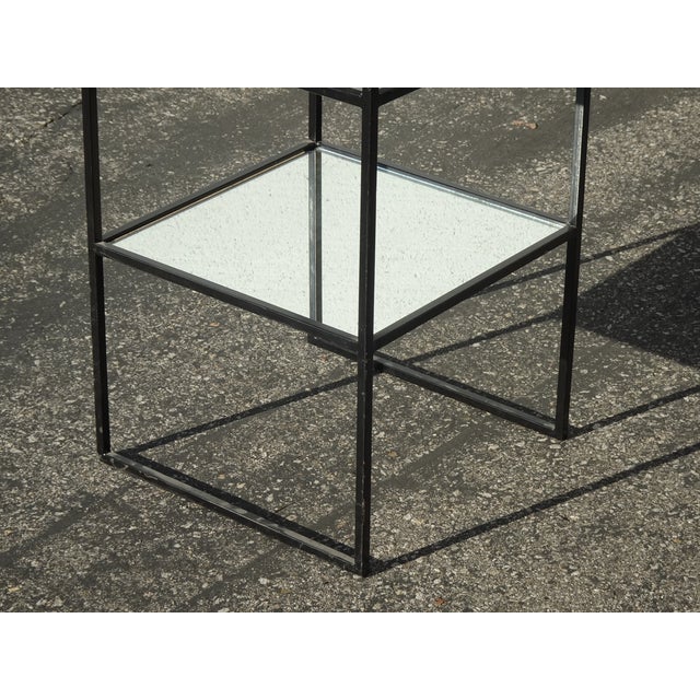 Black Etagere W Eight Mirrored Metal Shelves ~ Narrow Book Shelf Book Case #2 For Sale - Image 13 of 15