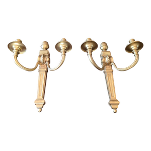 Mid 20th Century Bronze Gilded Ormolu Pair Sconces
