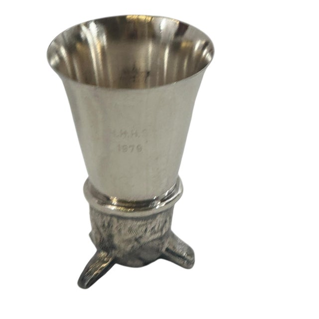 Silver Vintage Silverplate Foxhead Stirrup Cup For Sale - Image 8 of 14