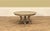 High-end transitional Tower Jupe table with hammered iron–reinforced legs and original “Heather Gray” finish, though we...