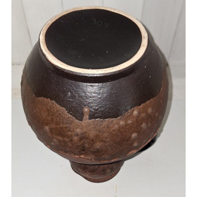 Vintage Ceramic Handled Jug Vase, 1970s For Sale - Image 4 of 5