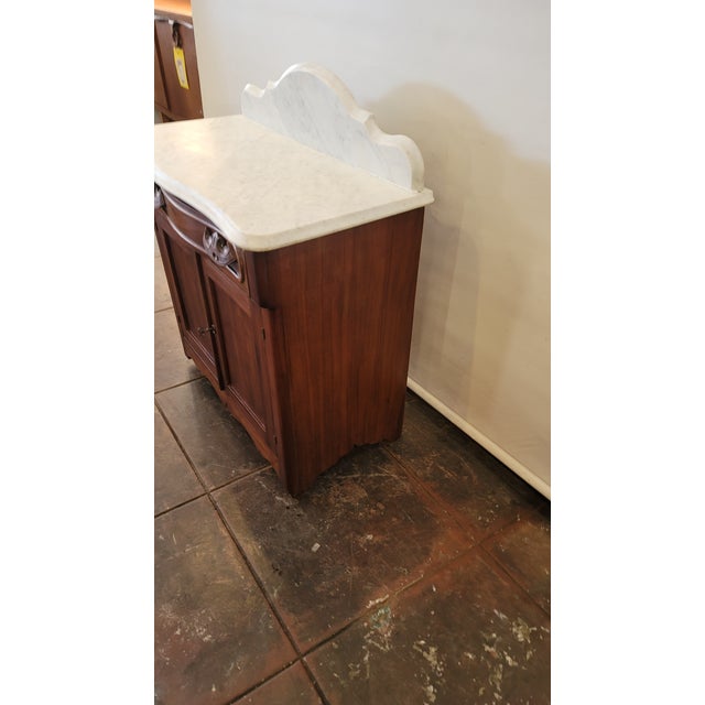 Antique Victorian Cherry Commode Wash Stand Cabinet For Sale - Image 4 of 10