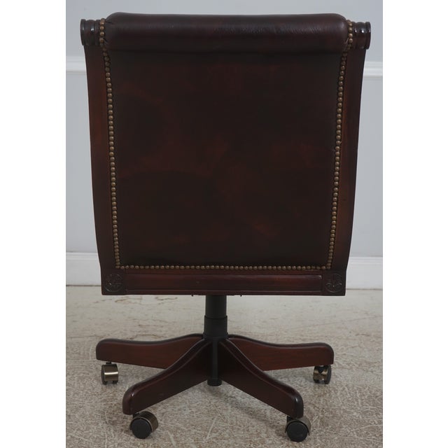Sam Moore Sam Moore Rolling Leather Desk Chair For Sale - Image 4 of 18