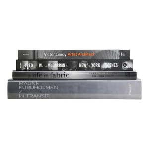 Decorative Books - Stone Coffee Table Stack - 4 Grey Books