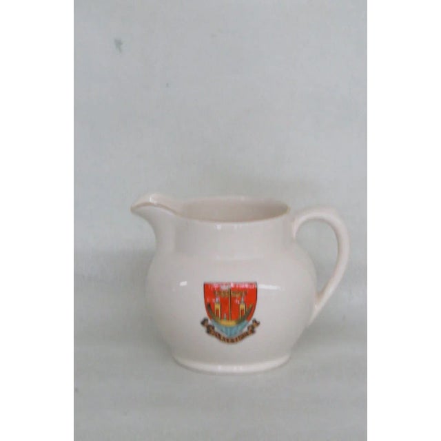 Wh Goss England Porcelain White Gold Folkestone Coat of Arms Creamer For Sale - Image 10 of 12