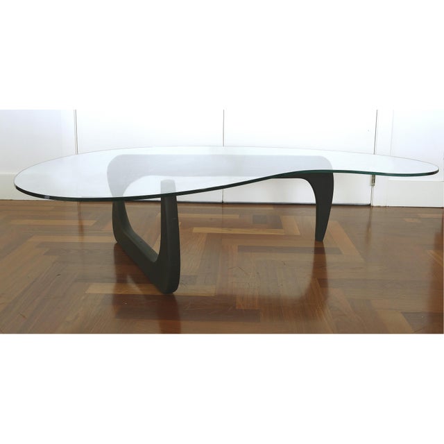 Noguchi Style Coffee Table with Amoeba Shaped Glass Top Chairish