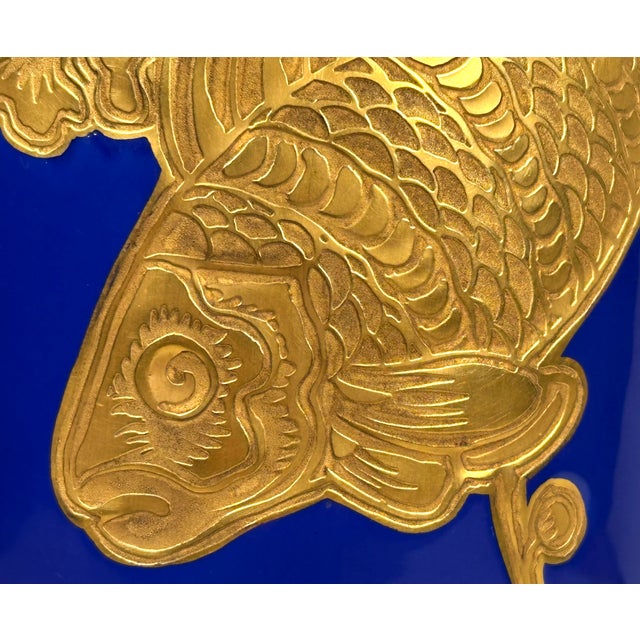 190s Rosenthal Cobalt Gilded Fish Table Lamp by M. Robisch For Sale - Image 6 of 18