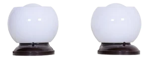 German Art Deco Lamps in Bakelite and Glass, 1930s, Set of 2