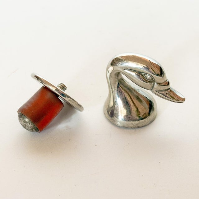 Vintage Silver Duck Wine Bottle Stopper For Sale - Image 4 of 7