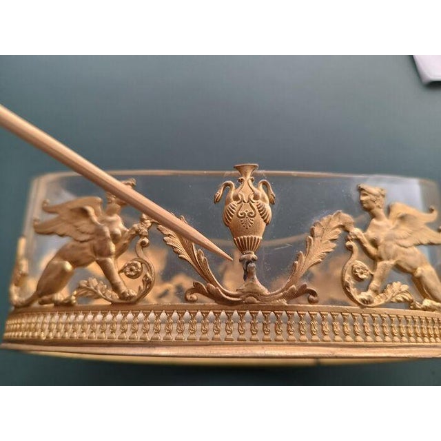 19th Century 19th C French Empire Clear Crystal Ormolu Jardiniere Cachepot - 1 Pc For Sale - Image 5 of 18