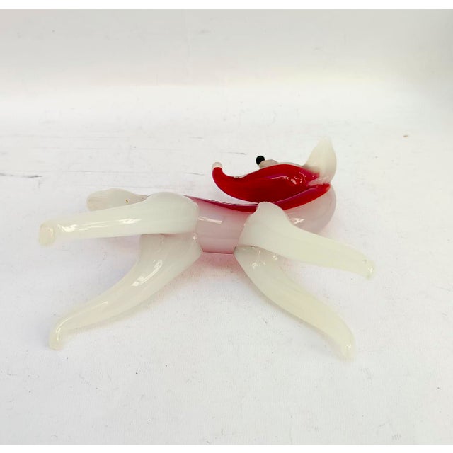 Vintage White and Red Murano Glass Fox Figurine attributed to Murano for Maestri di Murano, 1950s For Sale - Image 9 of 10