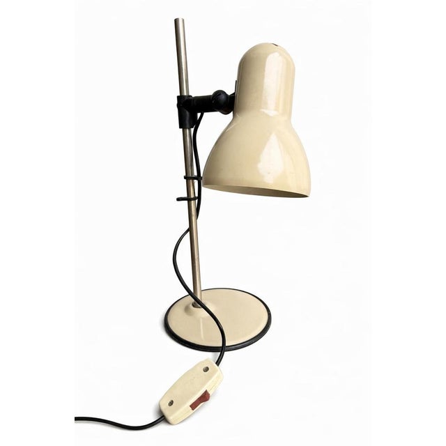 Mid-Century Modern Beige Metal Table Lamp for Elektrofém, 1970s For Sale - Image 4 of 4
