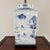 Wood Vintage Frederick Cooper Chinoiserie Blue & White Lidded Jar Table Lamp — 28” For Sale - Image 7 of 12