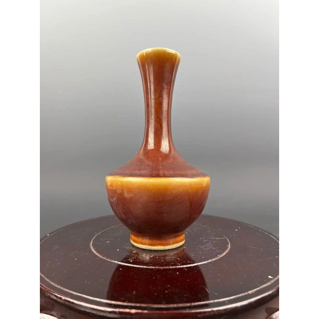 1900 - 1909 Vintage Chinese Porcelain Qing Dynasty Yongzheng Marked Flambé Glaze Porcelain Vase, Kiln Variation Glaze Ceramic Bottle For Sale - Image 5 of 5