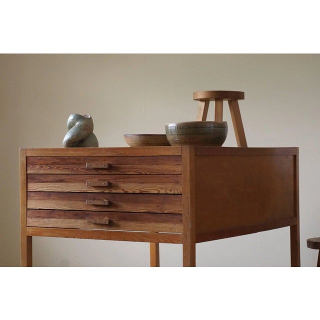 Wood Mid-Century Large Danish Drawing Cabinet in Pine and Beech, 1960s For Sale - Image 7 of 18