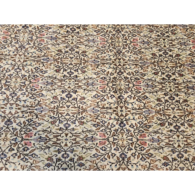 Vintage Turkish Hereke Room Size Rug, Hand-Woven Wool, Allover Pattern, 7' x 10' For Sale - Image 13 of 17