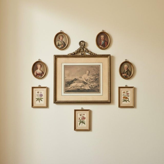 Antique Madame Henriette as Flora Print-Nattier-French-Rococo-Gilt Frame-Art For Sale - Image 4 of 10