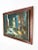 Abstract Painting in Original Wood Frame, Rowboats Oil on Board, C. 1950s For Sale In Miami - Image 6 of 13