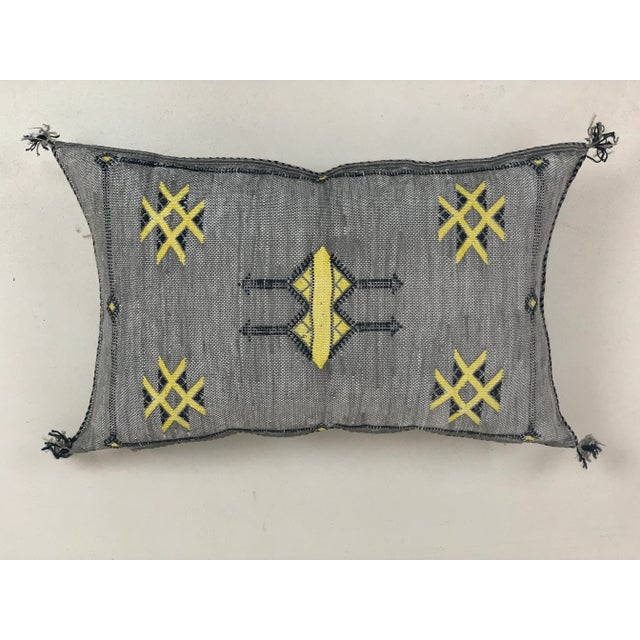 Gray Gray Handmade Cactus Silk Pillow Covers - a Pair For Sale - Image 8 of 8