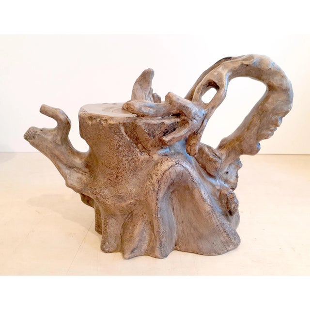 Mid 20th Century Chinese Yixing Duan Ni Tree Stump Tea Pot For Sale - Image 11 of 11