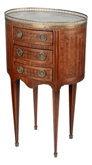 French Louis XVI Style Marquetry Side Table