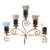 Vintage Home Interior 5Arm Candelabra W/Votive Glas Cups W/Hearts & Ribbons Embellishment For Sale