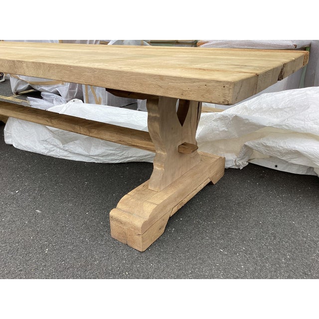 10Ft. Antique French Weathered Oak Farm Table For Sale - Image 15 of 18