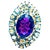 Bochic "Orient" Natural Amethyst & Aquamarine Ring Set In 18K Gold & Silver For Sale - Image 15 of 18