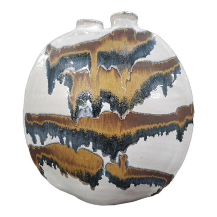 1980s Mid Century Modern Pottery Vase Double Stout Chairish