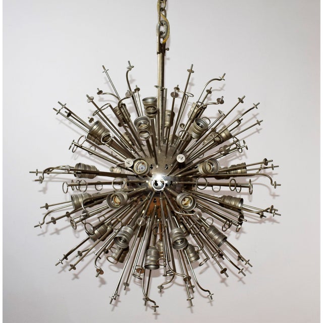 Metal Esprit Chandelier in Clear and Amber Murano Glass by Toni Zuccheri for Venini, 1970s For Sale - Image 7 of 10
