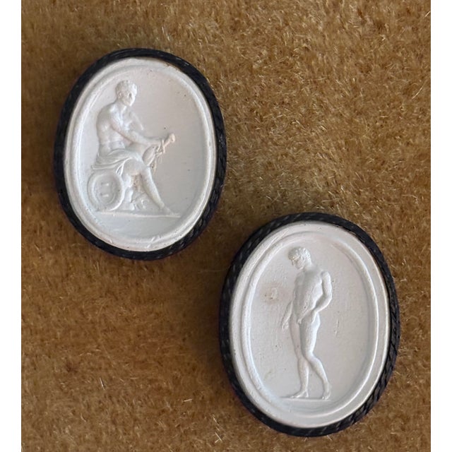 White Antique Grand Tour Plaster Intaglios by Giovanni Liberotti - A Pair For Sale - Image 8 of 12
