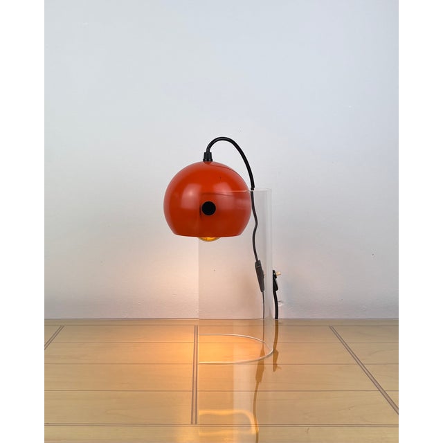 1970s Space Age Orange Spot Light with Acrylic Stand, 1970s For Sale - Image 5 of 16