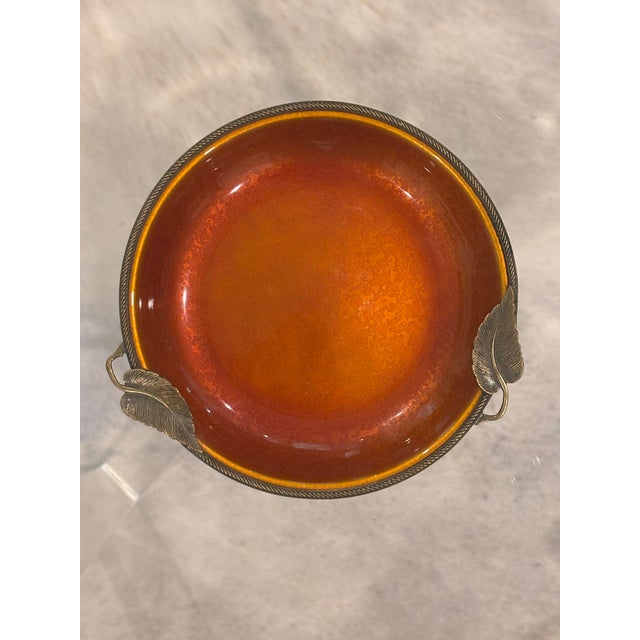 Mid-Century Evans Guilloche Enamel & Brass Dish / Catchall / Ashtray For Sale - Image 12 of 15